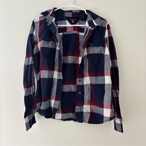 Vintage Tommy Hilfiger Plaid Navy and Red Flannel